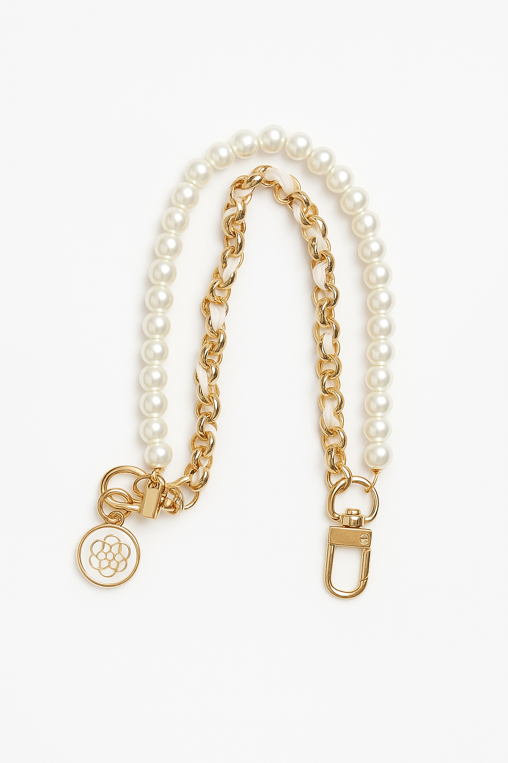 Sleutelhanger wit met parels