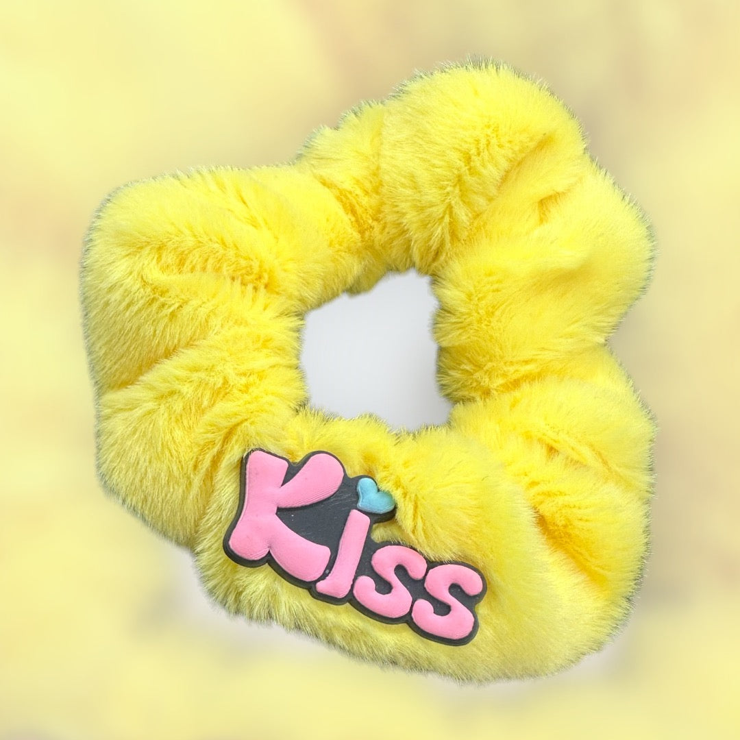 Scrunchie geel kiss