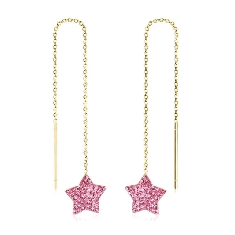Oorbellen goud met roze ster