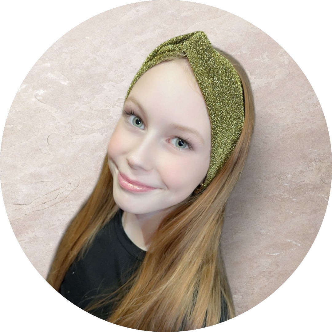 Twisted haarband gouden glitter