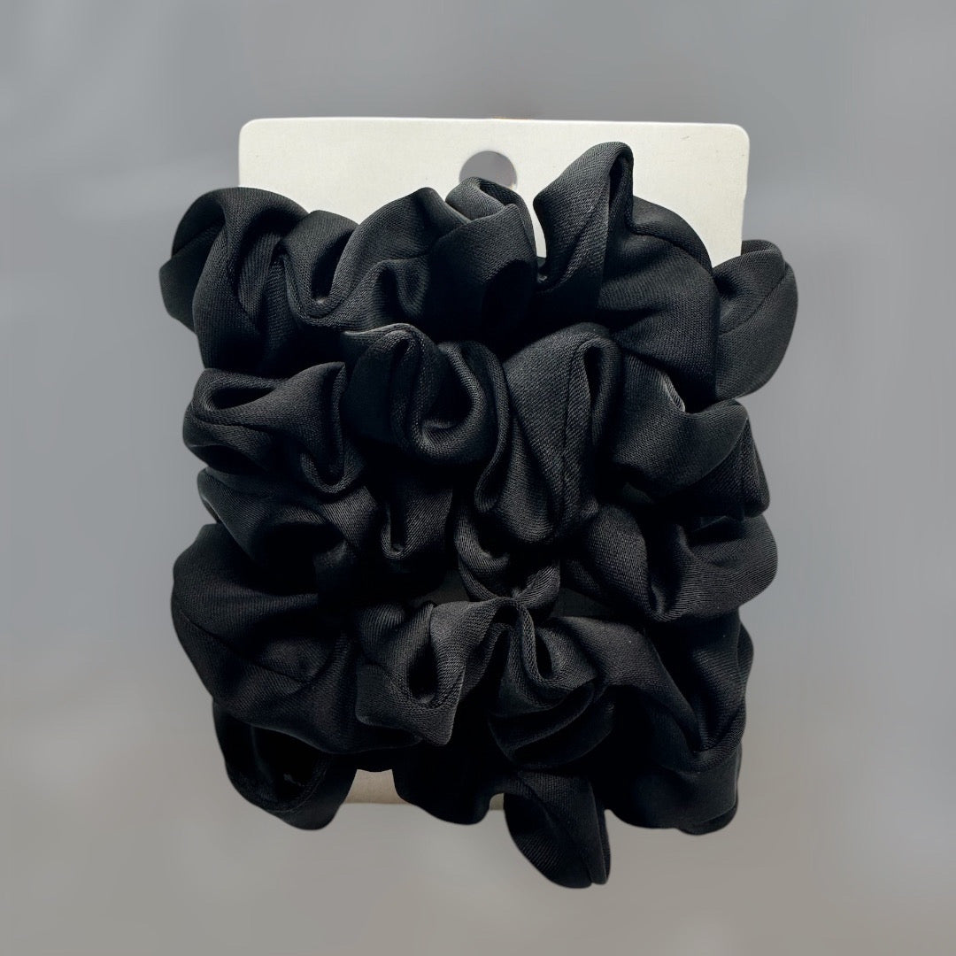 Scrunchies zwart satijn 5 stuks