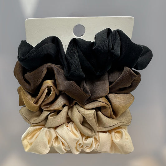 Scrunchies multicolor satijn 5 stuks
