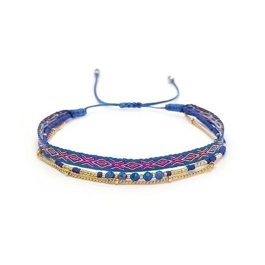 Geweven armbandje blauw