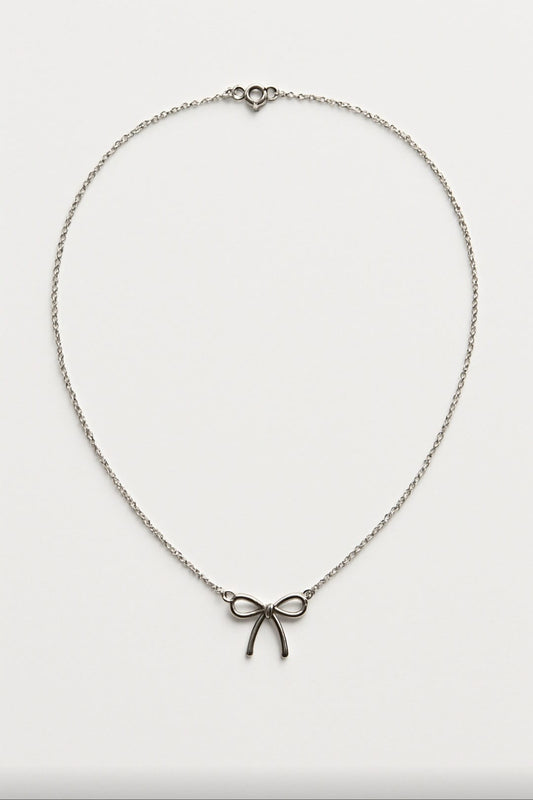 Ketting met strik zilver