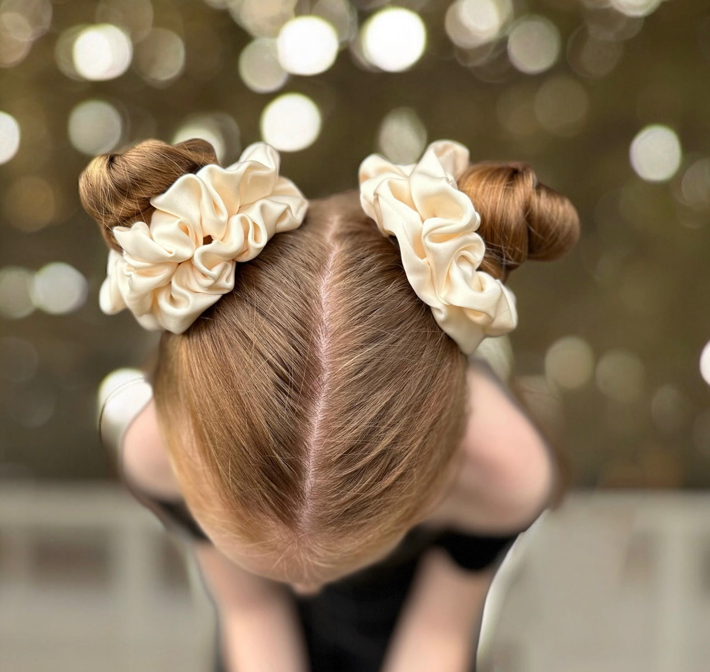 Scrunchies ecru satijn 5 stuks