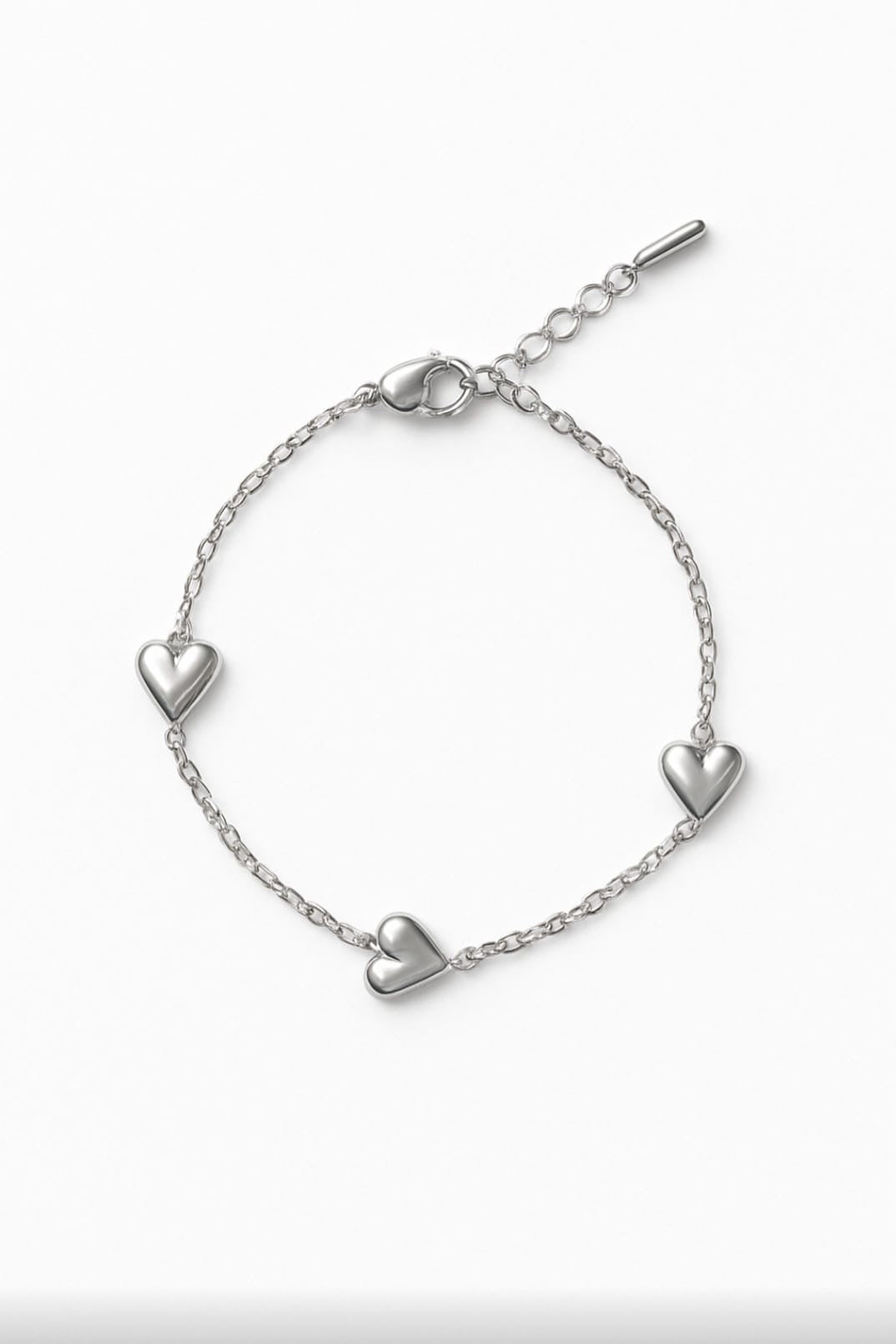 Hartjes armband zilver