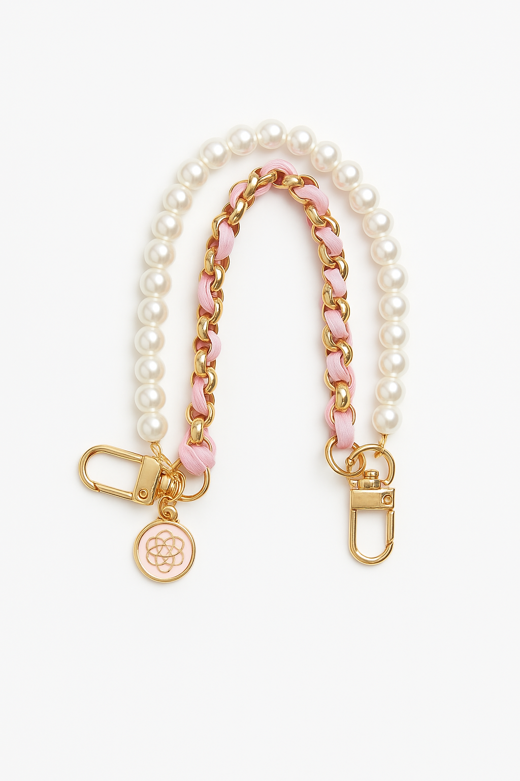 Sleutelhangen rose met parels