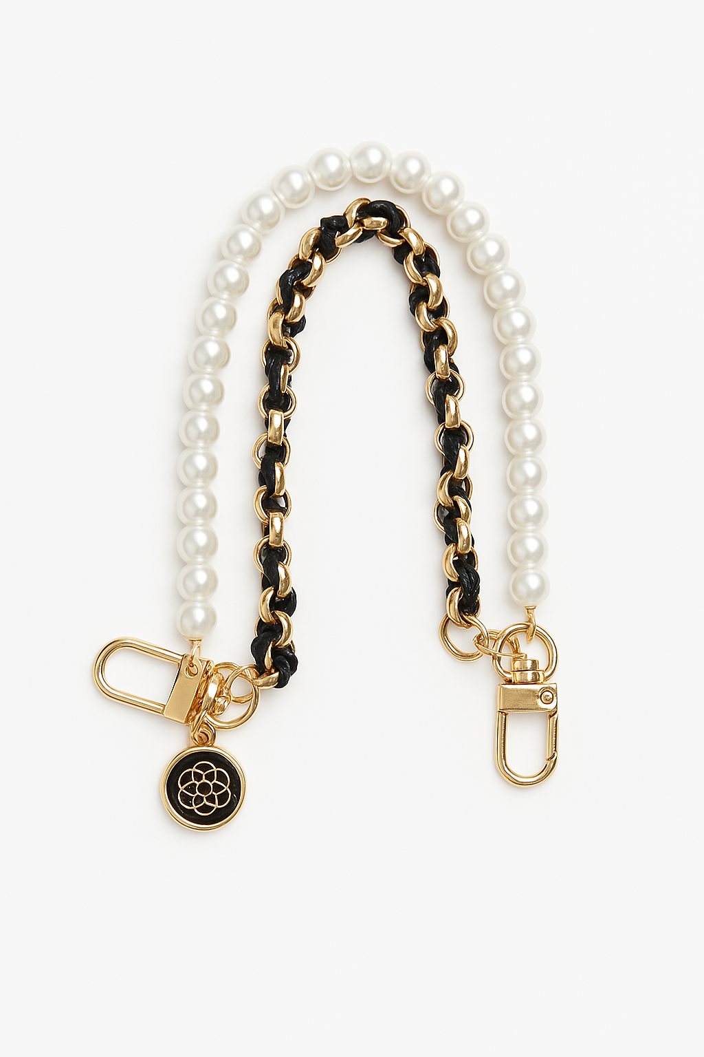 Sleutelhanger zwart met parels