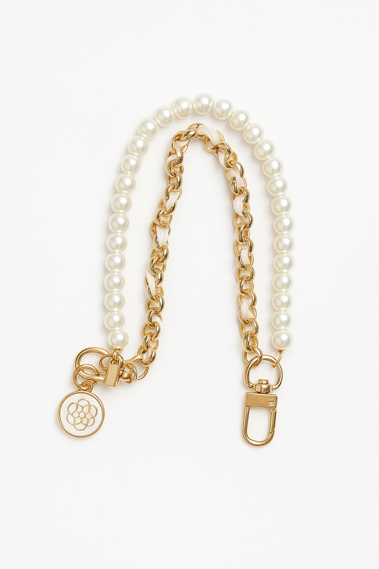 Sleutelhanger wit met parels