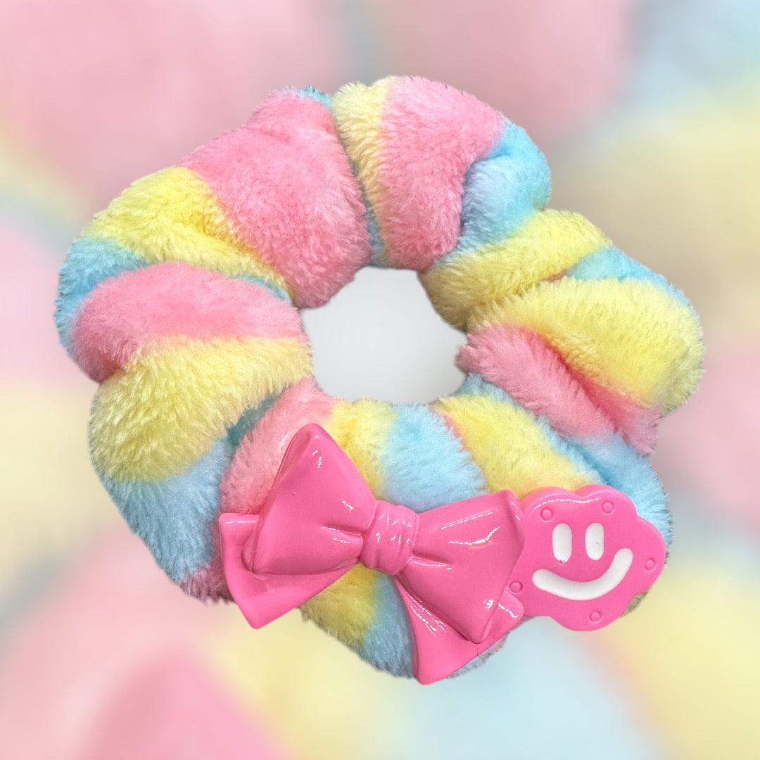 Scrunchie rainbow pluche smiley