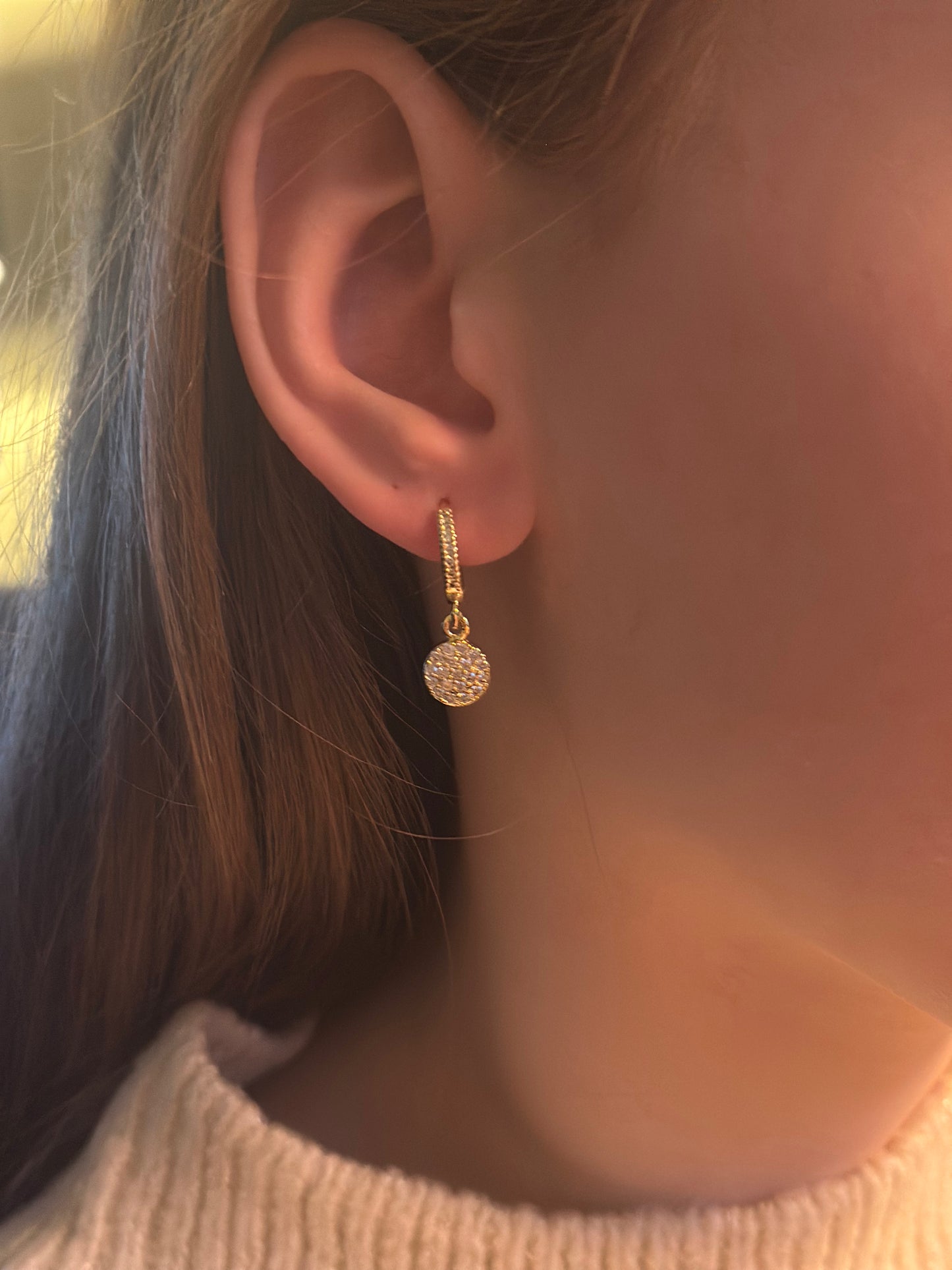 Oorbellen rond met steentjes