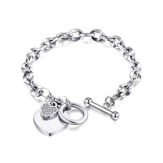 Armband zilver met hart