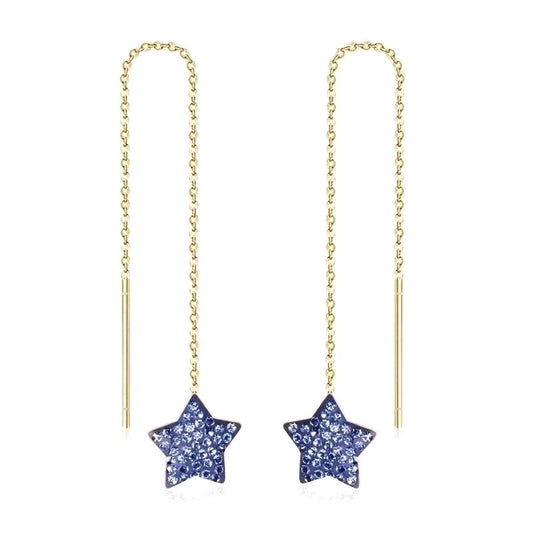 Oorbellen goud met blauwe ster