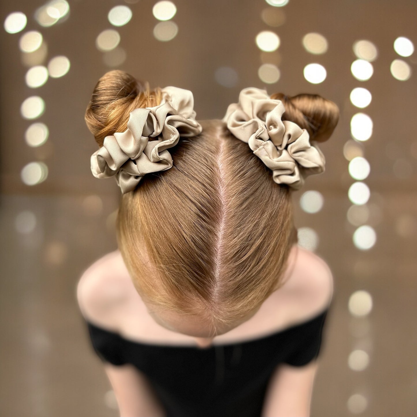 Scrunchies beige satijn 5 stuks
