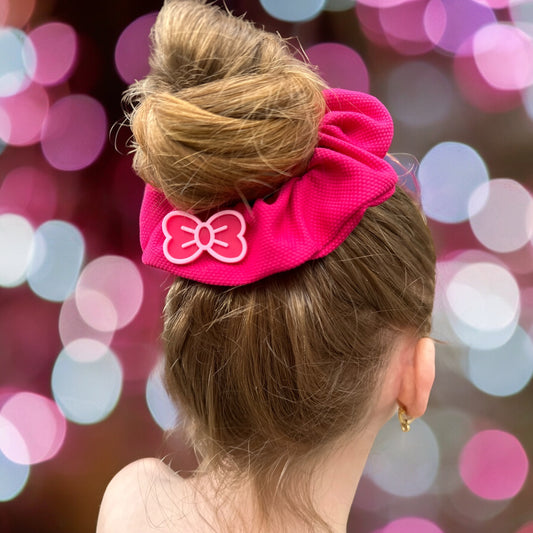 Scrunchie roze met strik