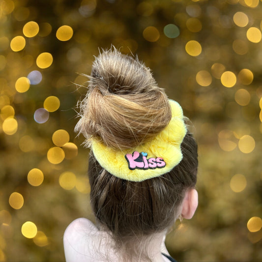 Scrunchie geel kiss